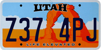 UT license plate Z374PJ