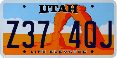 UT license plate Z374QJ