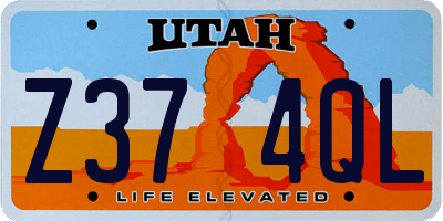 UT license plate Z374QL