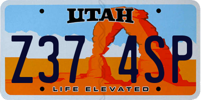 UT license plate Z374SP