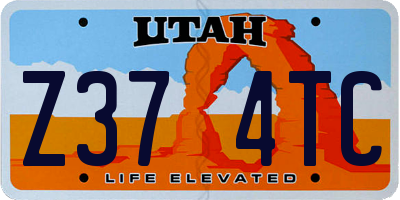 UT license plate Z374TC