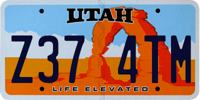 UT license plate Z374TM