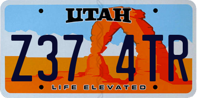 UT license plate Z374TR