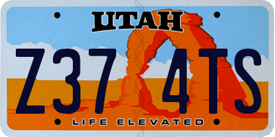 UT license plate Z374TS