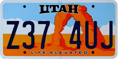 UT license plate Z374UJ