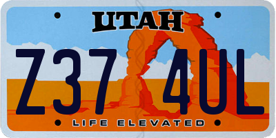UT license plate Z374UL
