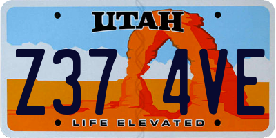 UT license plate Z374VE