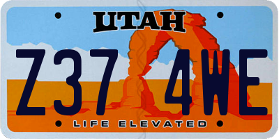 UT license plate Z374WE