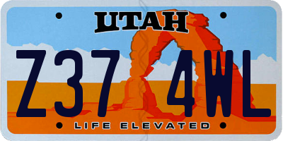UT license plate Z374WL