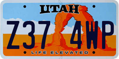 UT license plate Z374WP