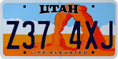 UT license plate Z374XJ