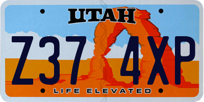 UT license plate Z374XP