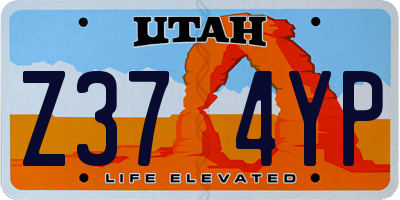 UT license plate Z374YP