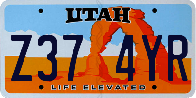 UT license plate Z374YR