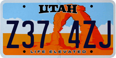 UT license plate Z374ZJ