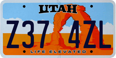 UT license plate Z374ZL
