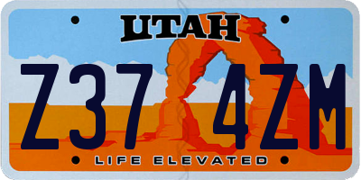 UT license plate Z374ZM