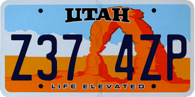 UT license plate Z374ZP