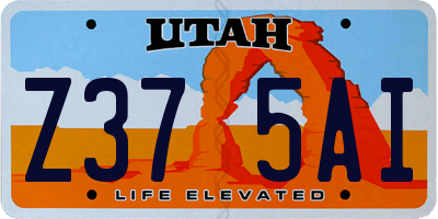 UT license plate Z375AI