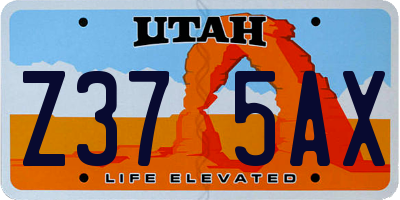 UT license plate Z375AX