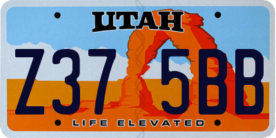 UT license plate Z375BB