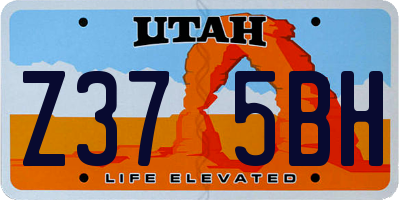 UT license plate Z375BH