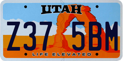 UT license plate Z375BM
