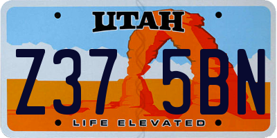UT license plate Z375BN