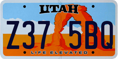 UT license plate Z375BQ