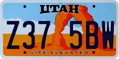 UT license plate Z375BW