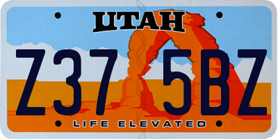 UT license plate Z375BZ