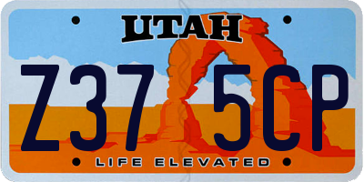 UT license plate Z375CP