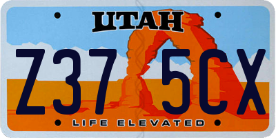 UT license plate Z375CX