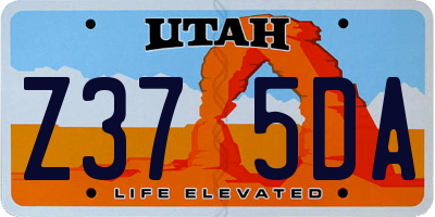 UT license plate Z375DA