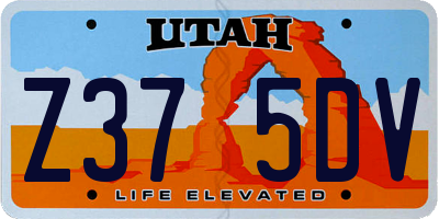 UT license plate Z375DV