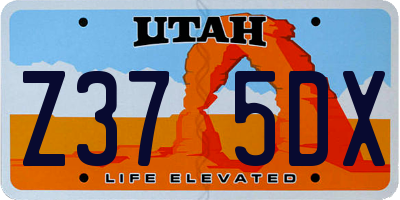 UT license plate Z375DX