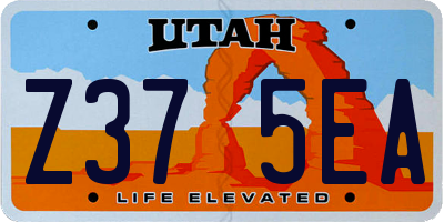 UT license plate Z375EA