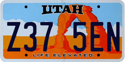 UT license plate Z375EN