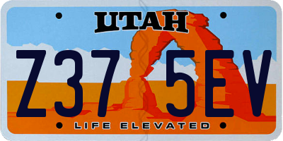 UT license plate Z375EV