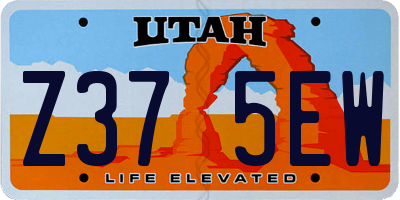 UT license plate Z375EW