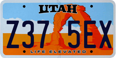 UT license plate Z375EX