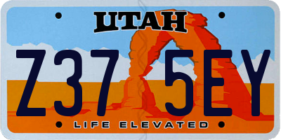 UT license plate Z375EY