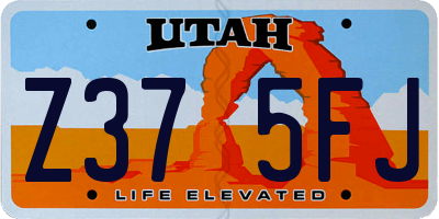 UT license plate Z375FJ
