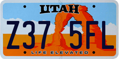 UT license plate Z375FL