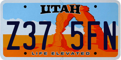 UT license plate Z375FN