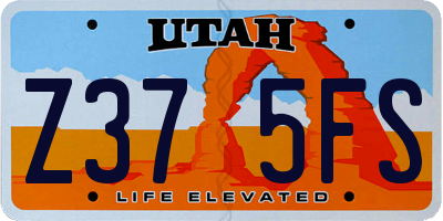 UT license plate Z375FS