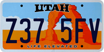 UT license plate Z375FV