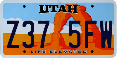 UT license plate Z375FW