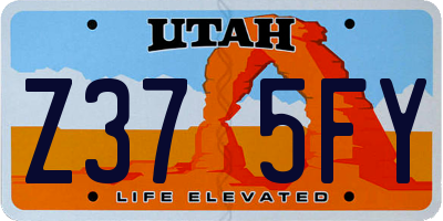 UT license plate Z375FY