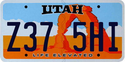 UT license plate Z375HI